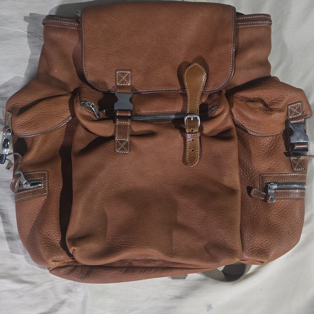 Classic Brown Leather Backpack - image 1